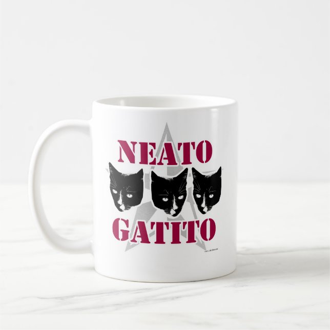 Neato Gatito Sassy Cat Slogan Spaß Design Kaffeetasse (Links)