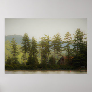 Nebel am Grossen Elche See in den Adirondacks Poster