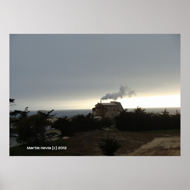 Nebel an der Küste und Rauch Poster (Vorne)