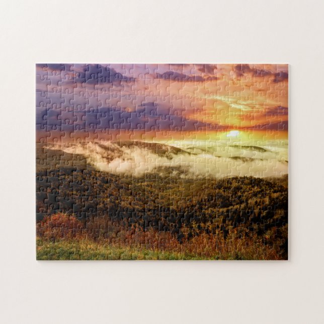 Nebel auf dem Blue Ridge Parkway Puzzle (Horizontal)