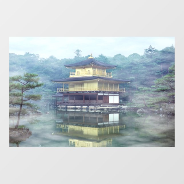 Nebel auf dem Goldenen Pavillon - Kyoto, Japan, As Fensteraufkleber (Blatt)
