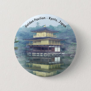 Nebel auf dem Goldenen Pavillon - Kyoto, Japan Button