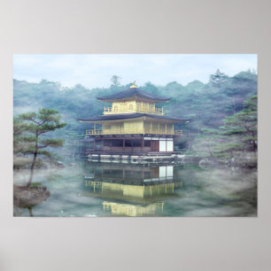 Nebel auf dem Goldenen Pavillon Poster