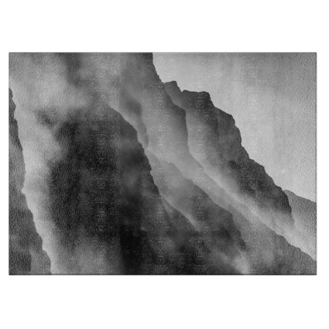Nebel auf den Felsen Schneidebrett (Vorderseite)