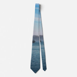 Nebel bei Mackinac Hafen Neck Tie Krawatte