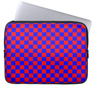 Nebel Blau und Rot Checkerboard Vintag Laptopschutzhülle