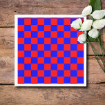 Nebel Blau und Rot Checkerboard Vintag Serviette<br><div class="desc">Neon Blue und Red Checkered Checkerboard | VINTAG | Classic | Trendy | Stilvoll | Mode | Minimal</div>