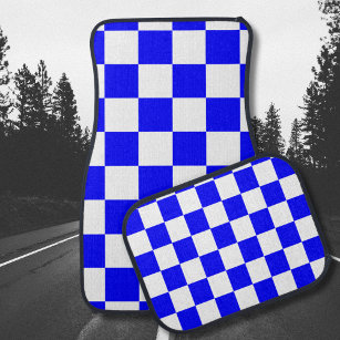 Nebel-blaue und weiße Checkerboard Vintag Autofußmatte
