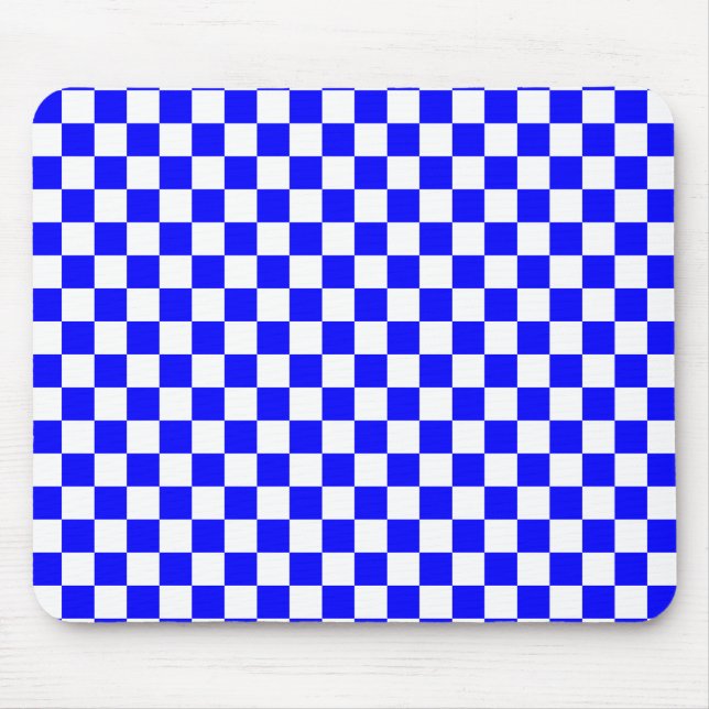 Nebel-blaue und weiße Checkerboard Vintag Mousepad (Vorne)