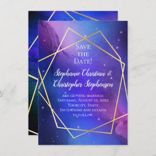 Nebel Celestial Geometric Save the Date Einladung