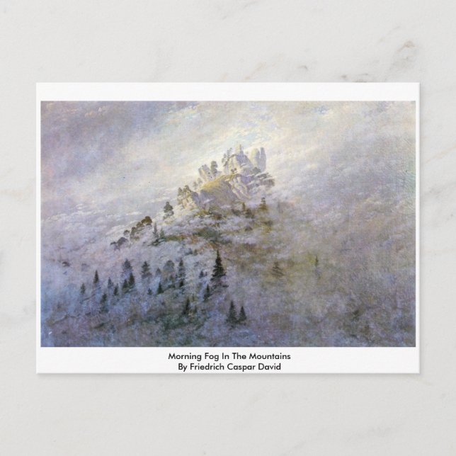 Nebel des Morgennebels in den Bergen Postkarte (Vorderseite)
