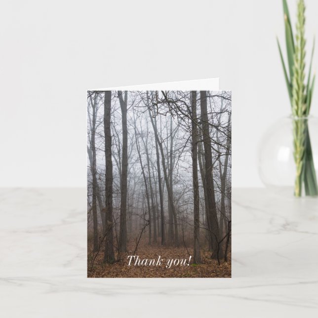 Nebel durch den Wald Danke Karte (Vorderseite)