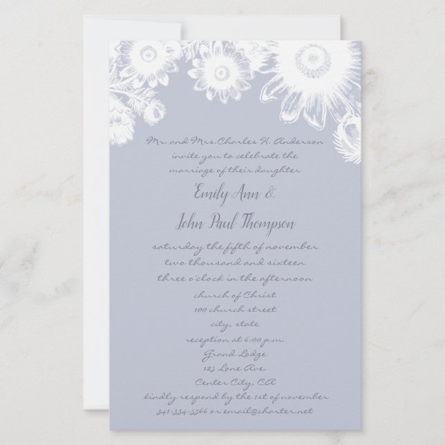 Nebel Gray Vintag Floral Wedding (Vorderseite)