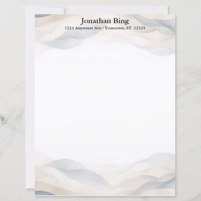 Nebel-Hügel Schreibwarenpapier (Vorderseite)