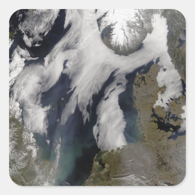 Nebel in der Nordsee Quadratischer Aufkleber (Vorderseite)