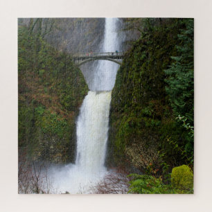 Nebel & Mist von Multnomah Falls, Oregon - 20x20 i Puzzle
