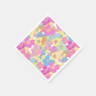 Nebel Retro Blumenrosa farbenfroh Serviette