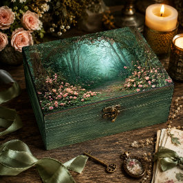 Nebel Teal Wald Rosa Rosen Stein Weg Decoupage Seidenpapier