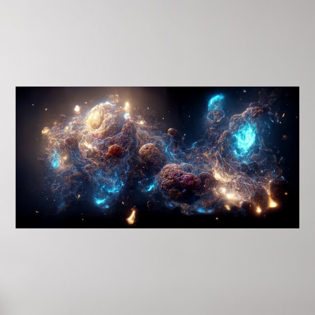 Nebel und Galaxien im Weltraum Poster (Vorne)