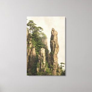 Nebel unter den Spitzen und den Tälern von Grand Leinwanddruck