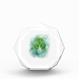 Nebel-Wasserfarb-Kleeblatt-Schwebe-Acrylblock Fotoblock
