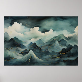 Nebel, Wolken und die Schönheit der Natur Poster