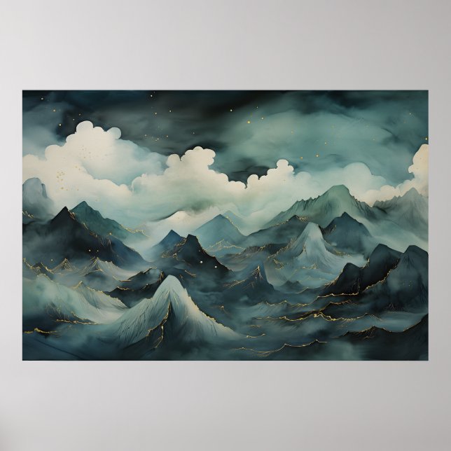 Nebel, Wolken und die Schönheit der Natur Poster (Vorne)