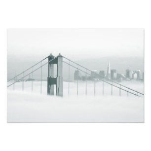 Nebel zieht durch die Bucht von San Francisco 2 Fotodruck