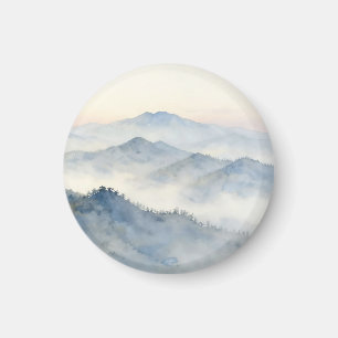 Nebelberg-Aquarell-Landschaft Magnet