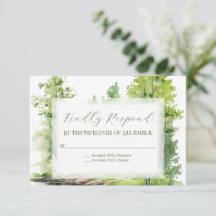 Nebelberg-Hochzeit RSVP Karte