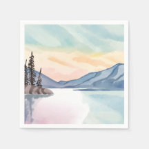 Nebelberge | Lake Tahoe Aquarell