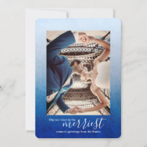 Nebelflecke blaues Ombre, Weihnachtskarte