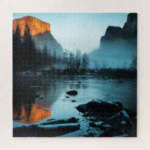 Nebelhafter Sonnenuntergang in Yosemite Puzzle