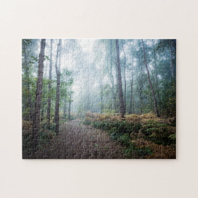 Nebelhafter Waldweg Puzzle (Horizontal)