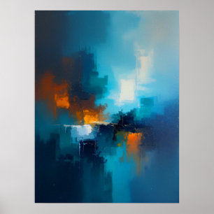 Nebelhaftes Blau Poster