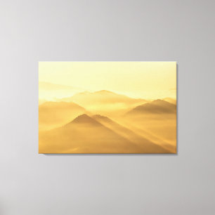 Nebelhügel morgens Sonnenaufgang Leinwanddruck