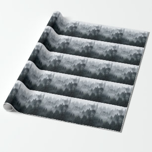 Nebeliger Gebirgslandschaft im Vintage-Stil Geschenkpapier