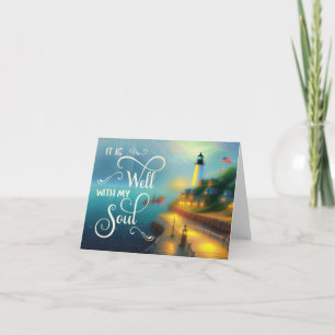 Nebeliger Hafen  Es geht mir gut Karte