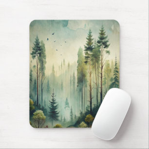 Nebeliger Immergrüner Wald Mousepad