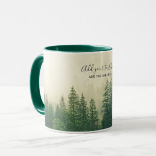 Nebeliger Kiefernwald Baum Custom Andenken Tasse