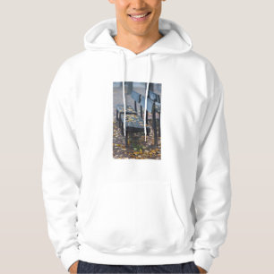 Nebeliger Morgen Parkbank, Deutschland Hoodie