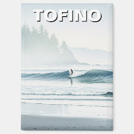 Nebeliger Tofino Kanada Surfer Reise Magnet