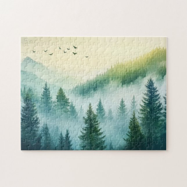 Nebeliger Wald Puzzle (Horizontal)