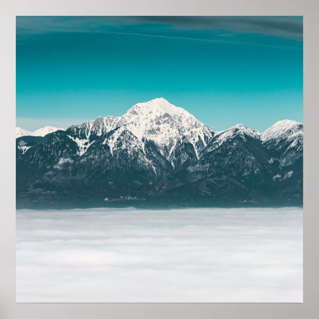 Nebelmeer unter dem Berg Poster (Vorne)