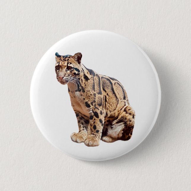 Nebelparder-Foto Dschungel große Katze Tier   Button (Vorderseite)