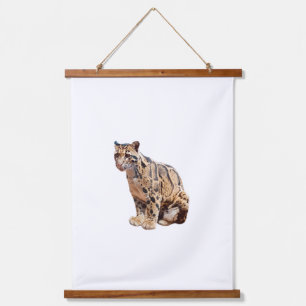 Nebelparder-Foto Dschungel Großkatze Tier Wandteppich Mit Holzrahmen
