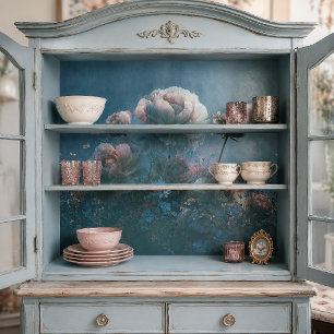 Nebelrosa Pfingstrosenwiese-Decoupage Seidenpapier