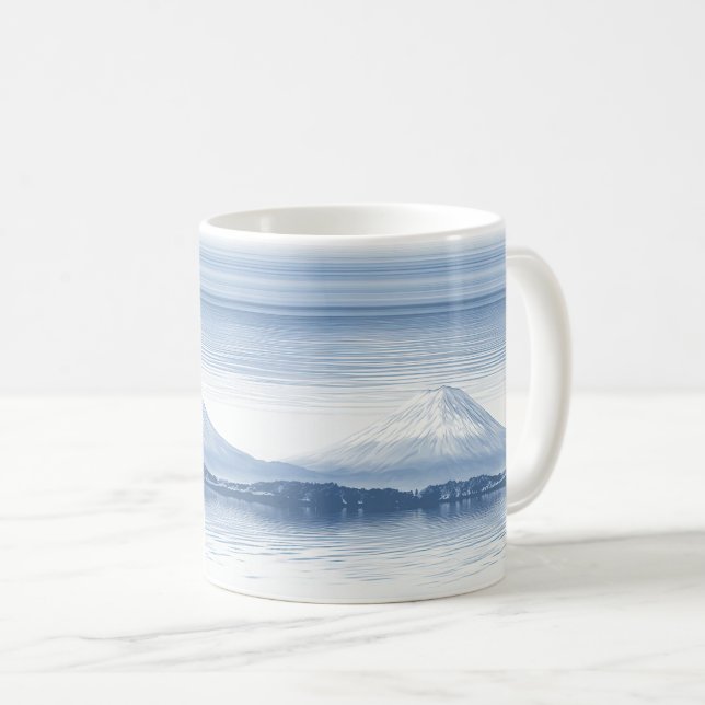 Nebelspitzen – Wasserfarben-Gebirgslandschaft Kaffeetasse (VorderseiteRechts)