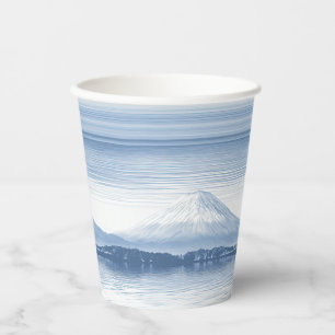 Nebelspitzen – Wasserfarben-Gebirgslandschaft Pappbecher