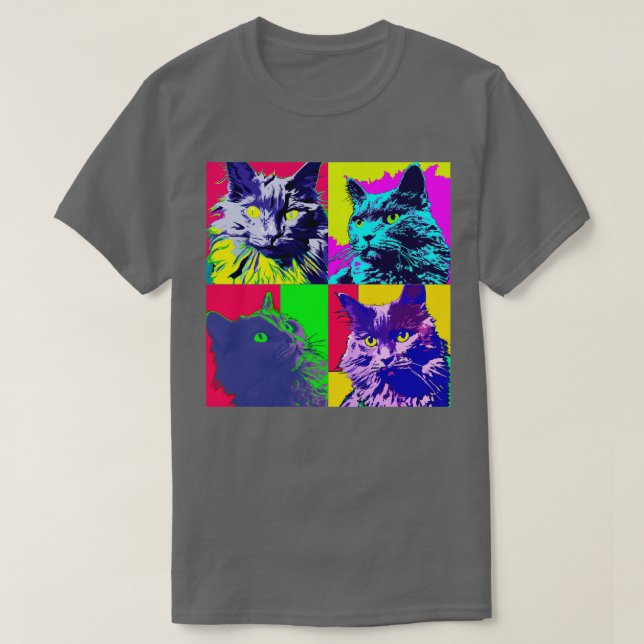 Nebelung Cat Art Cat Lover Geschenk 1 T-Shirt (Design vorne)
